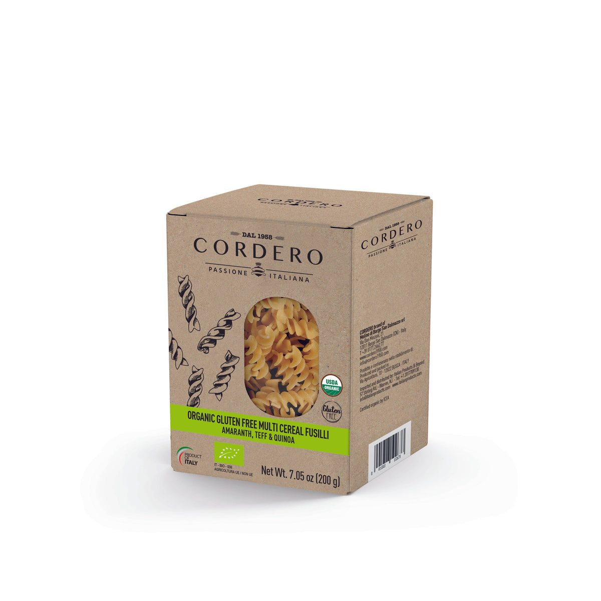 Cordero - Multicereal Fusilli - Gluten Free and Organic