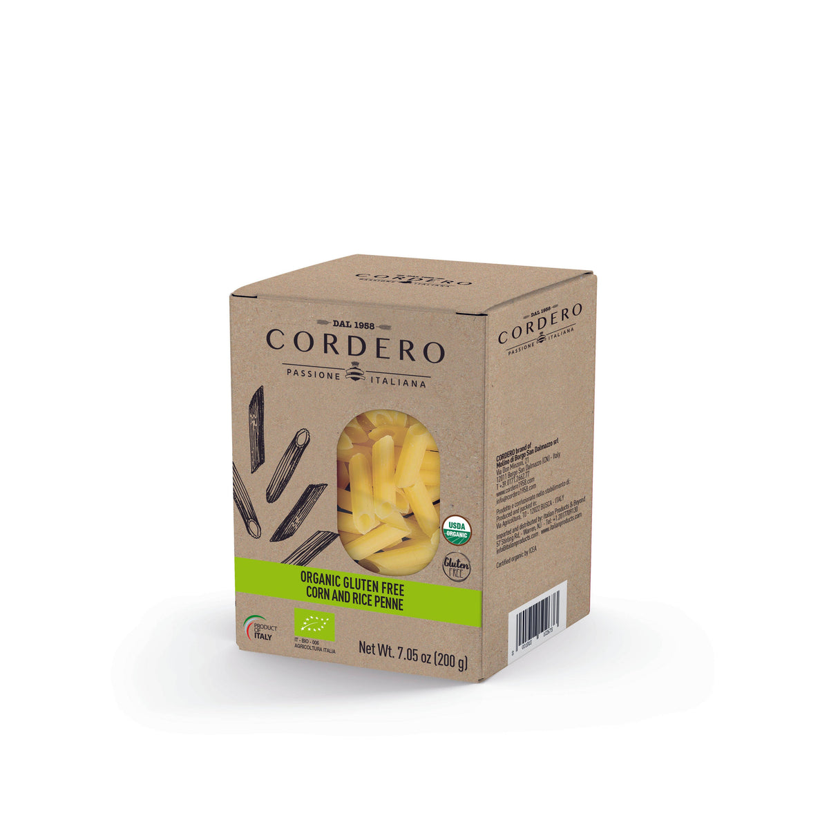 Cordero - Corn and Rice Penne - Gluten Free and Organic