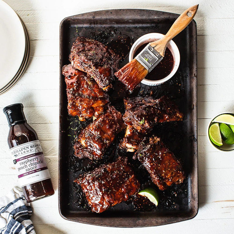 Gourmet Foods - Raspberry Peach Chipotle Sauce - THE SPICE & TEA SHOPPE
