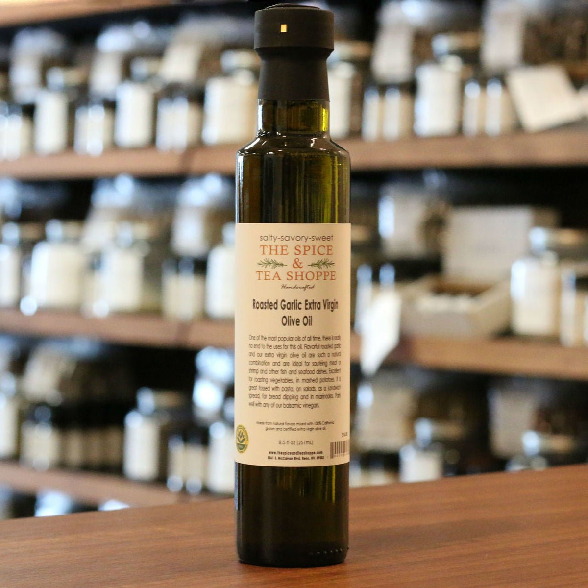 Gourmet Foods - Roasted Garlic Extra Virgin Olive Oil - THE SPICE & TEA SHOPPE